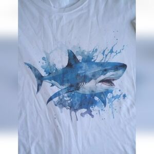 Bella+Canvas Great White Printed Short Sleeve White T-shirt Shark Sz 3XL